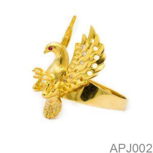 Nhẫn Nam Đại Bàng Vàng Vàng 18K - APJ002