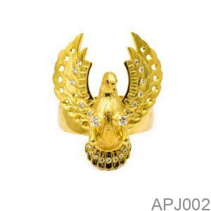 Nhẫn Nam Đại Bàng Vàng Vàng 18K - APJ002