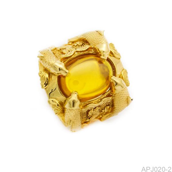 Nhẫn Nam Cá Chép Vàng Vàng 18K - APJ020-2
