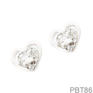 Bông Tai Vàng Trắng 10K(417) Đính Đá CZ - PBT86