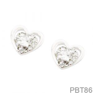 Bông Tai Vàng Trắng 10K(417) Đính Đá CZ - PBT86