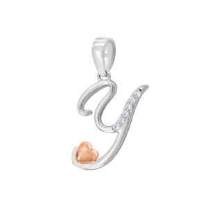Mặt Dây Chuyền Chữ Y Vàng Trắng 18K Đính Đá CZ - M365