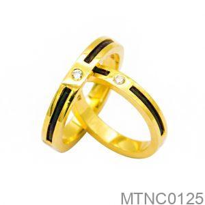 Nhẫn Cưới Vàng Vàng 18k Đính Đá CZ - MTNC0125