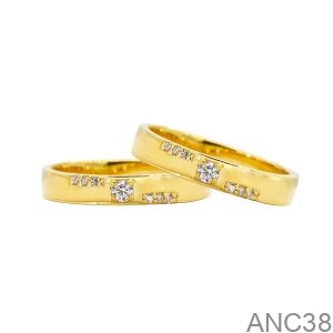 Nhẫn Cưới Vàng Vàng 18K(750) - ANC38