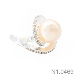 Nhẫn Nữ Ngọc Trai Vàng Trắng 18K(750) - N1.0469