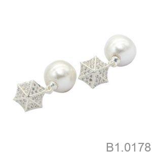 Bông Tai Ngọc Trai Vàng Trắng 18K(750) - B1.0178
