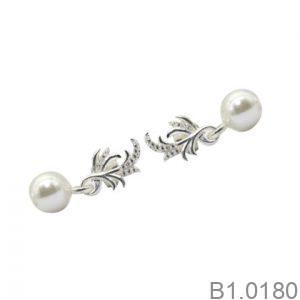 Bông Tai Ngọc Trai Vàng Trắng 18K(750) - B1.0180