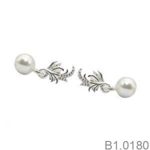 Bông Tai Ngọc Trai Vàng Trắng 18K(750) - B1.0180