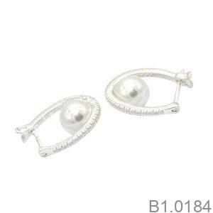 Bông Tai Ngọc Trai Vàng Trắng 18K(750) - B1.0184