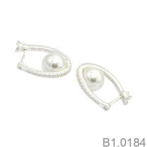 Bông Tai Ngọc Trai Vàng Trắng 18K(750) - B1.0184
