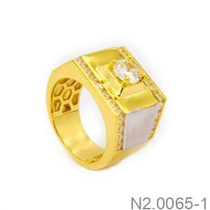 Nhẫn Nam Hai Màu Vàng 18K(750) - N2.0065-1