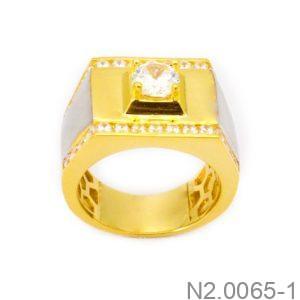 Nhẫn Nam Hai Màu Vàng 18K - N2.0065-1