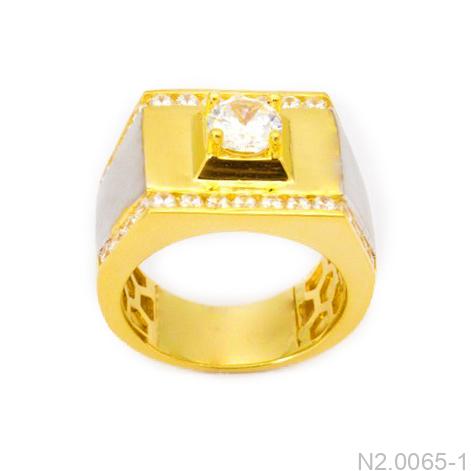 Nhẫn Nam Hai Màu Vàng 18K - N2.0065-1