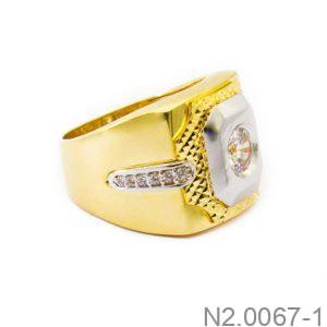 Nhẫn Nam Hai Màu Vàng 18K(750) - N2.0067-1