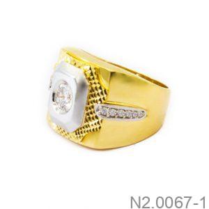 Nhẫn Nam Hai Màu Vàng 18K(750) - N2.0067-1