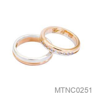 Nhẫn Cưới Hai Màu Vàng 18K - MTNC0251