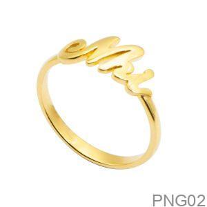 Nhẫn Nữ Chữ Nhi Vàng 18K(750) - PNG02