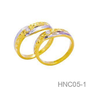 Nhẫn Cưới Vàng Vàng 18K - HNC05-1
