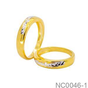 Nhẫn Cưới Hai Màu Vàng 18K - NC0046-1