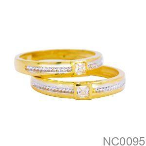 Nhẫn Cưới Hai Màu Vàng 18K(750) - NC0095