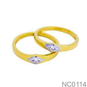 Nhẫn Cưới Hai Màu Vàng 18K(750) - NC0114