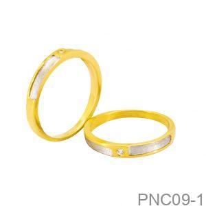 Nhẫn Cưới Hai Màu Vàng 18K(750) - PNC09-1