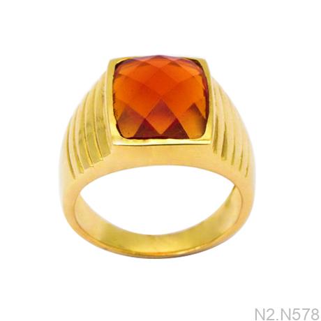 N578 Nhẫn vàng nam đính đá quý