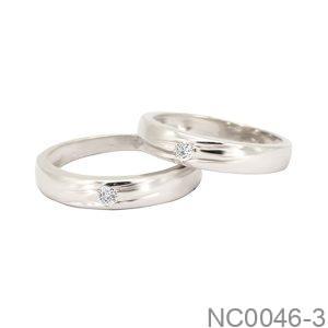 Nhẫn Cưới Vàng Trắng 18K(750) - NC0046-3