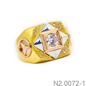Nhẫn Nam Vàng Vàng 10k Đính Đá CZ - N2.0072-1