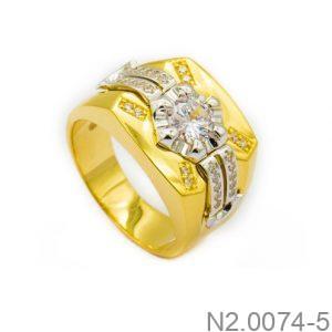 Nhẫn Nam Vàng Vàng 10K Đính Đá CZ - N2.0074-5