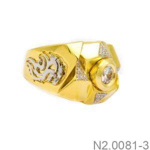 Nhẫn Nam Vàng Vàng 10K Đính Đá CZ - N2.0081-3
