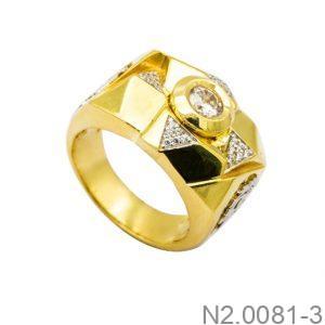 Nhẫn Nam Vàng Vàng 10K Đính Đá CZ - N2.0081-3