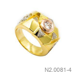 Nhẫn Nam Vàng Vàng 18K(750) - N2.0081-4