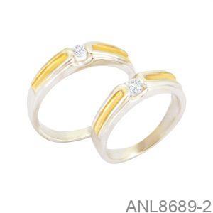 Nhẫn Cưới Hai Màu Vàng 14K - ANL8689-2