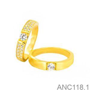 Nhẫn Cưới Vàng Vàng 18K - ANC118-1