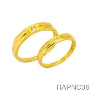 Nhẫn Cưới Vàng Vàng 18K - HAPNC06