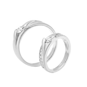 Nhẫn Cưới Vàng Trắng 10K - MTNC0486