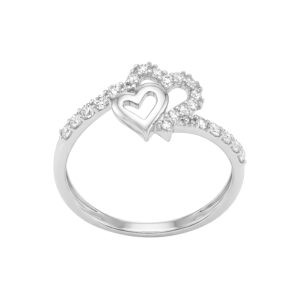 Nhẫn Nữ Trái Tim Vàng Trắng 18K - N1.0069.1