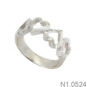 Nhẫn Kiểu Nữ Vàng Trắng 18K(750) - N1.0524