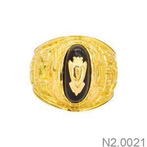 Nhẫn Nam Vàng Vàng 18K Đá Đen- N2.0021