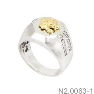 Nhẫn Nam Hình Hổ Hai Màu Vàng 18K(750) - N2.0063-1