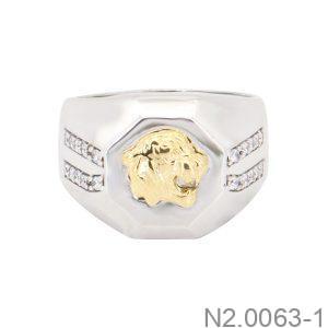 Nhẫn Nam Hình Hổ Hai Màu Vàng 18K(750) - N2.0063-1