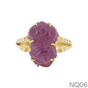 Nhẫn Nữ Tỳ Hưu Vàng Vàng 18K(750) - NQ06