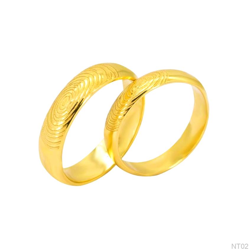 Nhẫn cưới vàng vàng APJ khắc vân tay NT02
