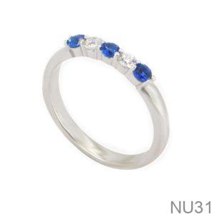 Nhẫn Nữ Vàng Trắng 10K(417) Đính Đá CZ - NU31