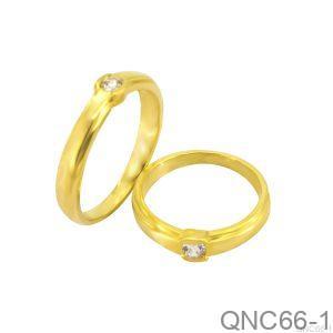 Nhẫn Cưới Vàng Vàng 18K - QNC66-1