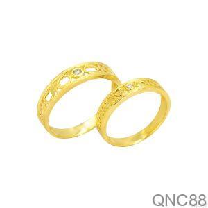 Nhẫn Cưới Vàng Vàng 18K - QNC88