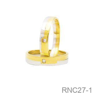 Nhẫn Cưới Hai Màu Vàng 18K(750) - RNC27-1