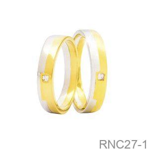 Nhẫn Cưới Hai Màu Vàng 18K(750) - RNC27-1