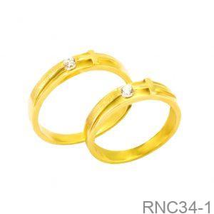 Nhẫn Cưới Vàng Vàng 18K(750) - RNC34-1